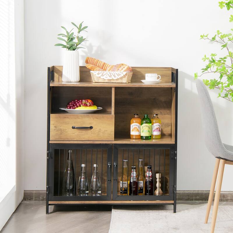 Costway Buffet Server Sideboard Kitchen Storage Cabinet w/ Drawer &