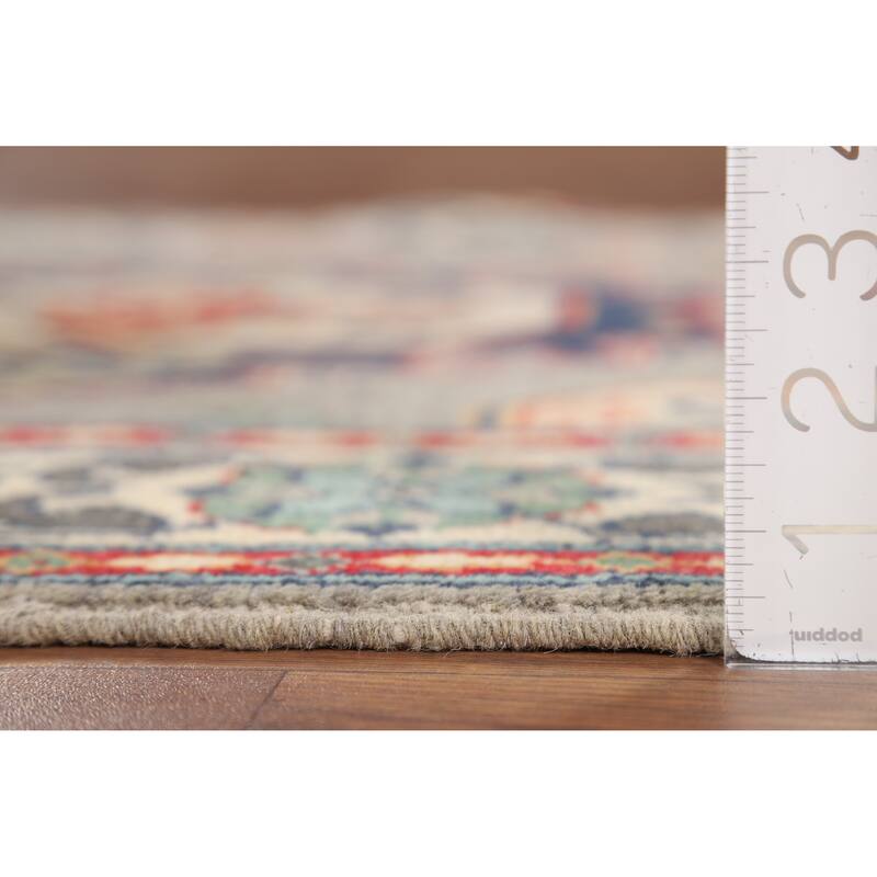 Geometric Kazak Accent Rug Handmade Home Decor Wool Carpet - 3'3" x 5'2"