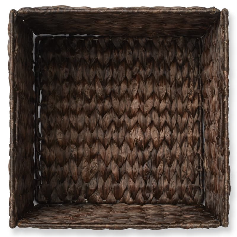 13 x 13in Water Hyacinth Storage Baskets Set of 2