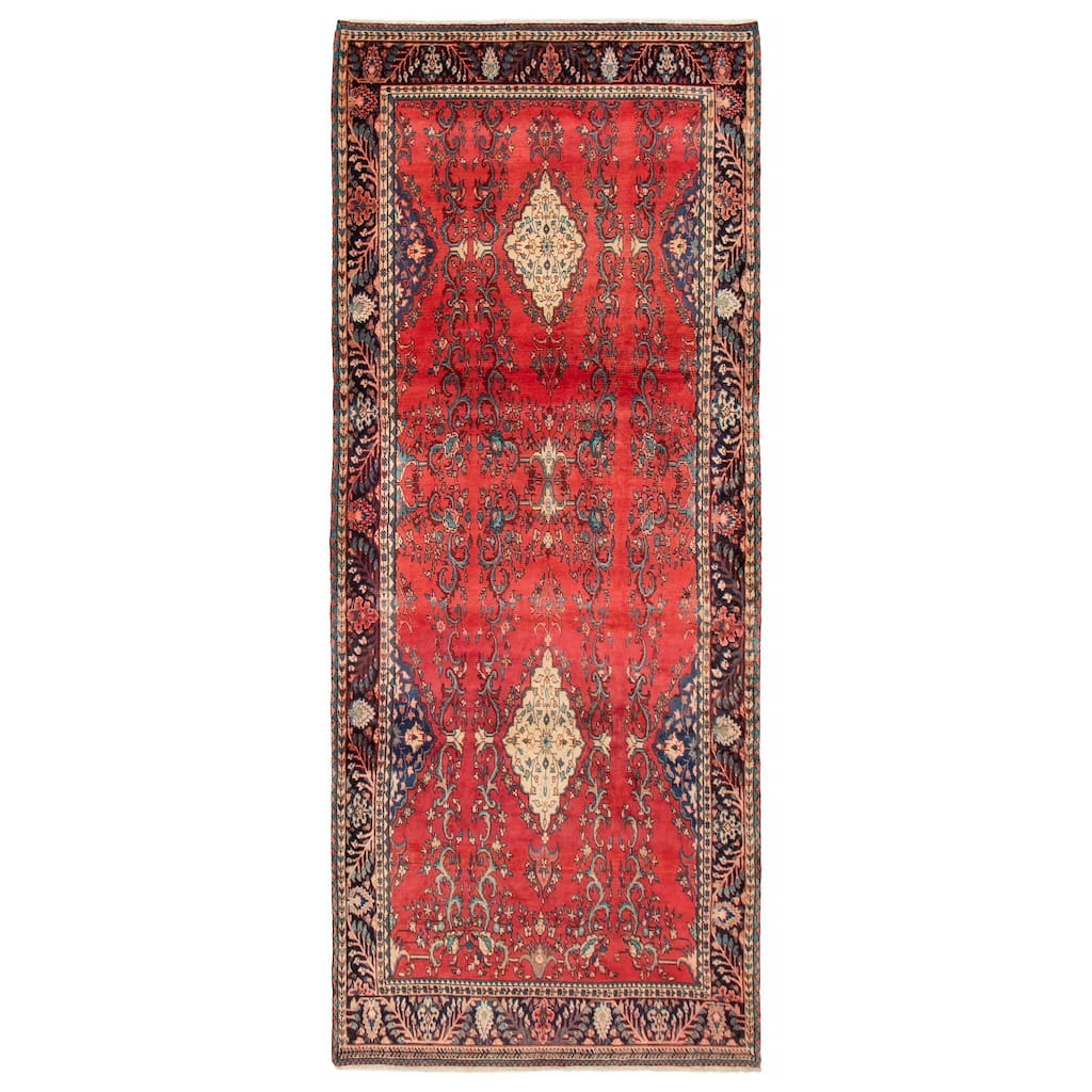 ECARPETGALLERY Hand-knotted Andelz Red Wool Rug - 4'11 x 11'10