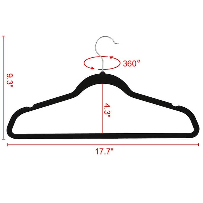 Yaheetech Velvet Flocked Hangers with Cascade Hook (100 Pack)