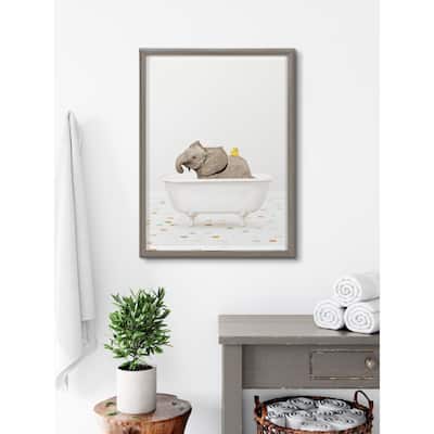Kate and Laurel Blake Baby Elephant Bath Time with Rubber Ducky