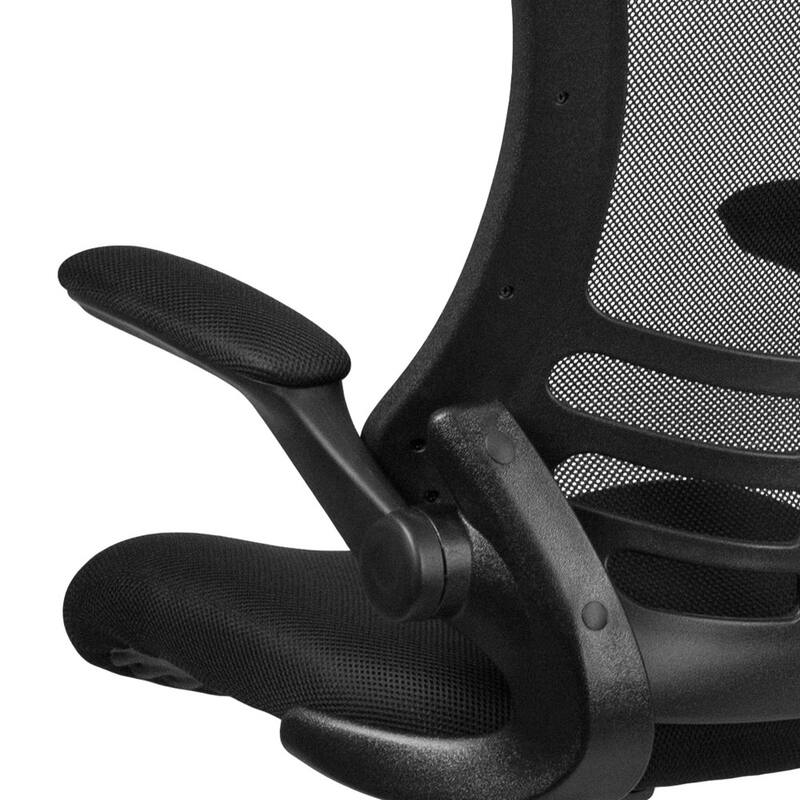 Mid-Back Ergonomic Drafting Chair with Adjustable Foot Ring and Flip-Up Arms