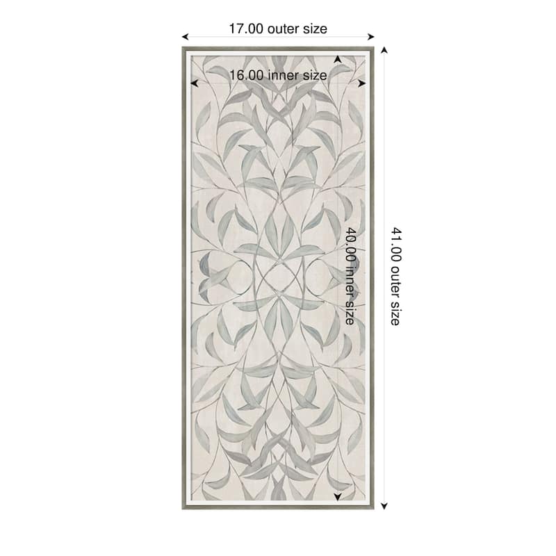 Amanti Art Framed Fabric Pinboard Muted Symmetry of Leaf Patterns by Hannah Dawson Printed Bulletin Board - Board Size 16 x 40