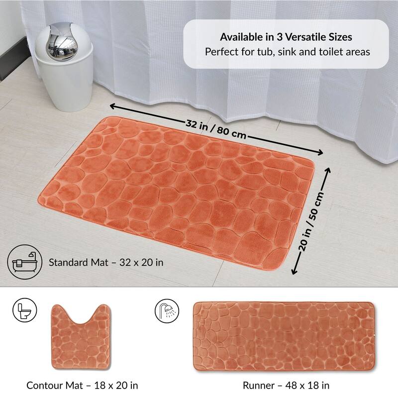 Memory Foam Bath Mat Pebble Design 32x20