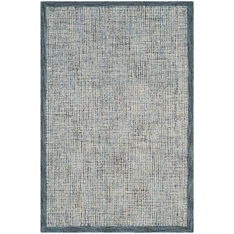 SAFAVIEH Handmade Abstract Filiz Modern Wool Rug - 3' x 5' - Navy/Ivory