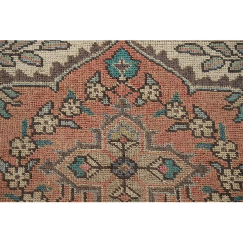 Hand Knotted Oriental 100% Wool Carpet Traditional Floral Coral Tabriz Area Rug - 11' 3'' X 8' 0''