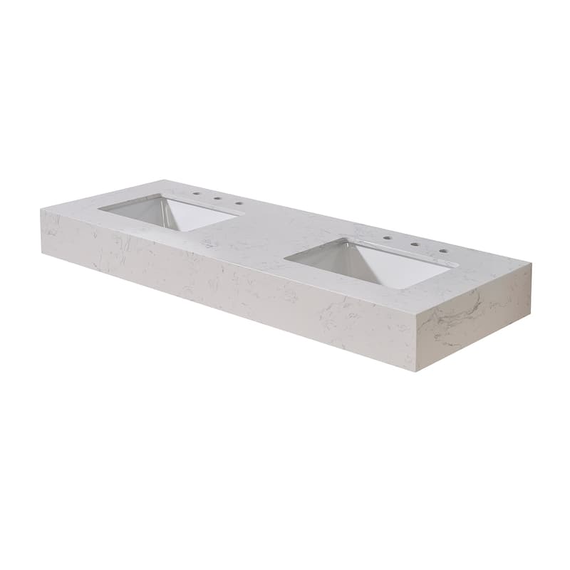 Altair Merano Bathroom Vanity Countertop in Aosta White Apron Finish Without Vanity