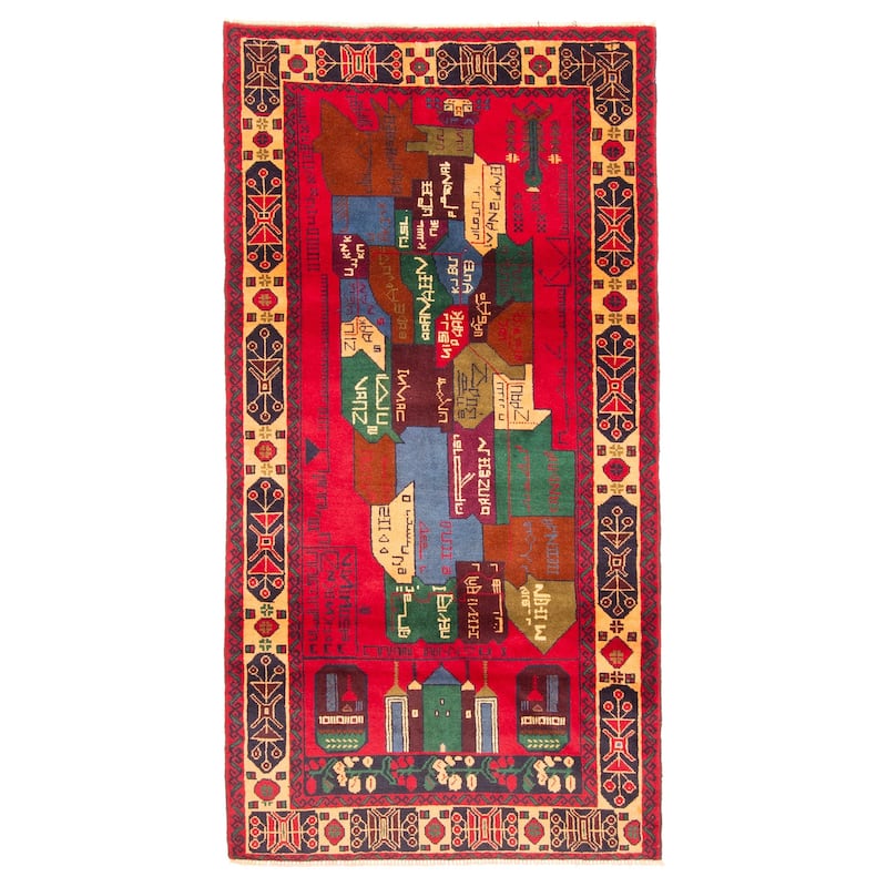 ECARPETGALLERY Hand-knotted Teimani Red Wool Rug - 3'5 x 6'6
