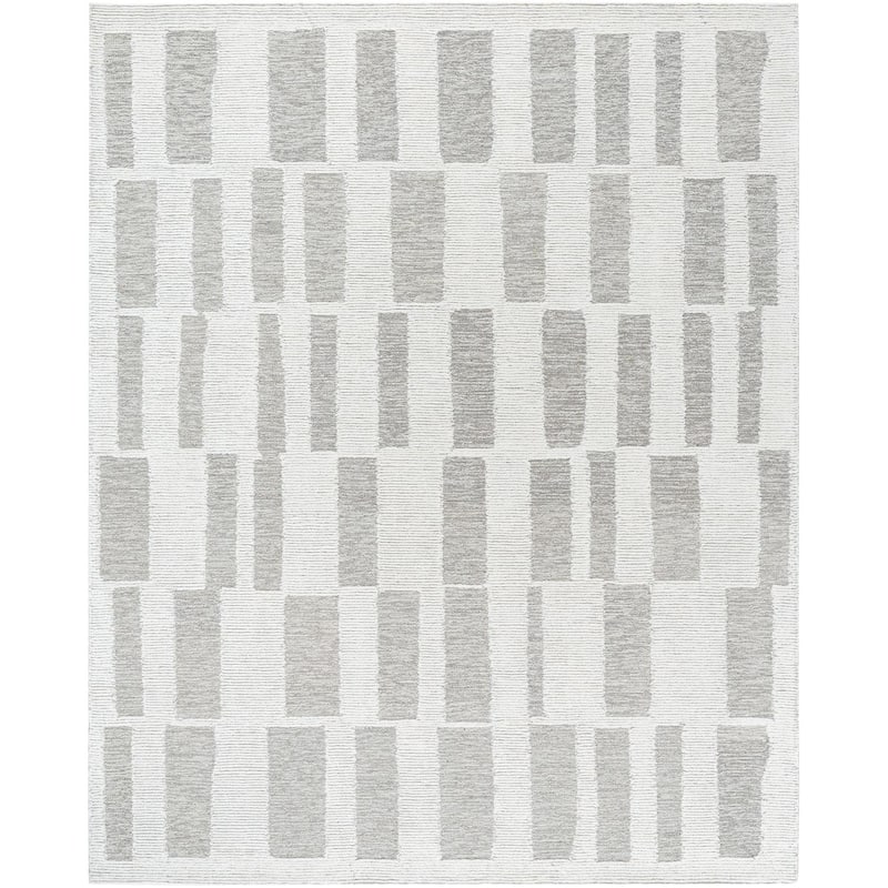 Jackie Casual Abstract Wool Area Rug - 9' x 12' - Gray/White