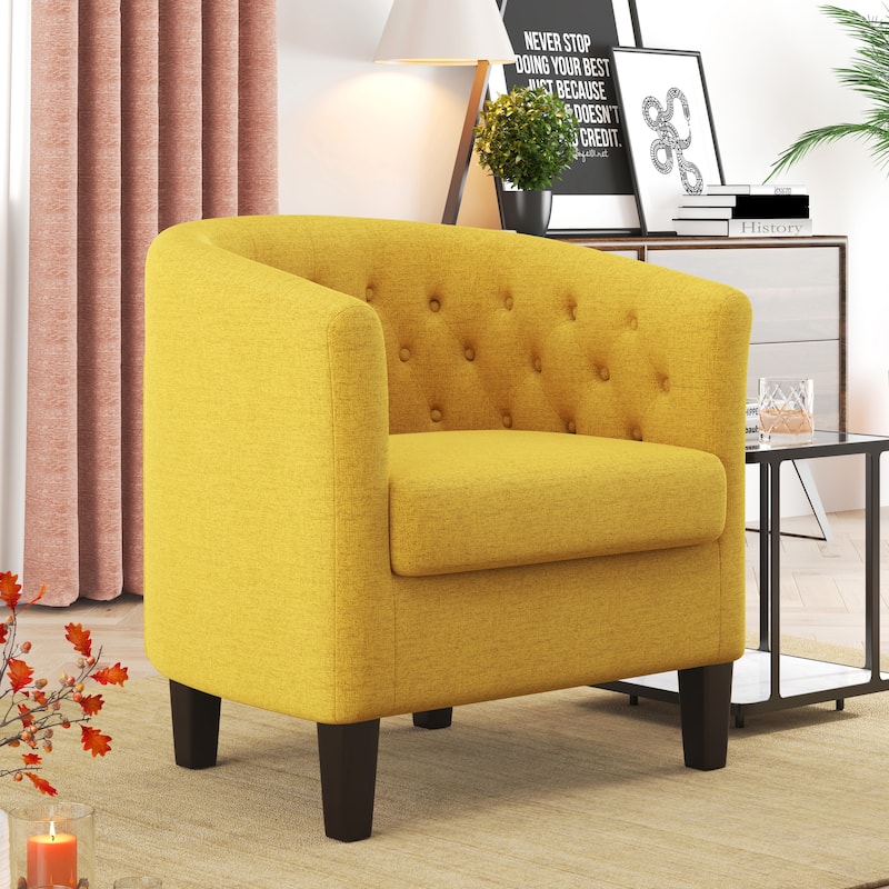 Corvus Oxonia Tufted Fabric Upholstered Club Chair