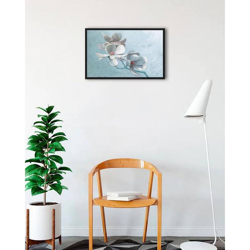 Magnolia Branch Framed Poster - 18 x 24 Inch - Black