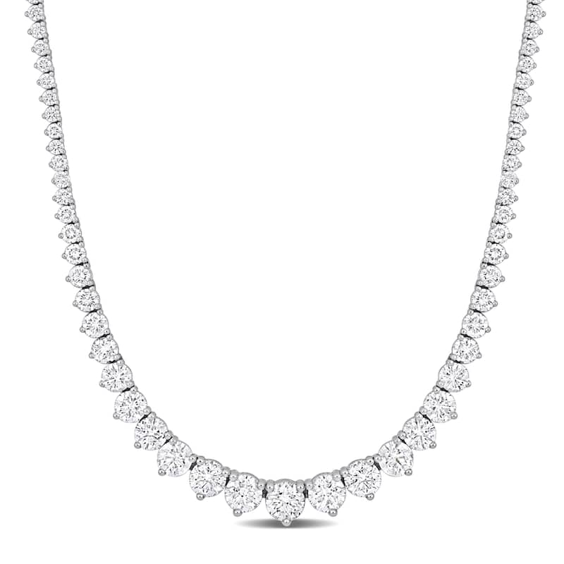 Miadora 14k or 18k White Gold Diamond Necklace 14 or 19 3/4ct TDW - 19.57 Carats - 17 Inch