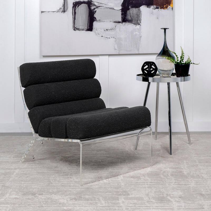 Freeman Accent Chair with Clear Acrylic Frame - Ivory