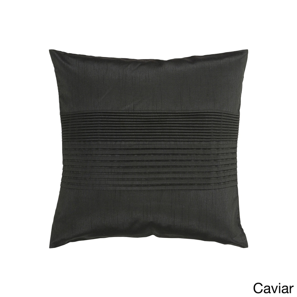 Livabliss Hind Decorative 18-inch Shiny Square Pleated Throw Pillow