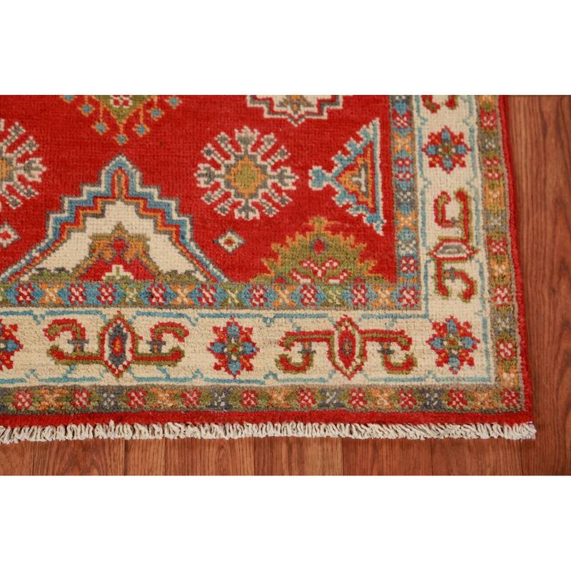 Traditional Red Kazak Foyer Rug Handmade Wool Carpet - 2'7"x 4'2"