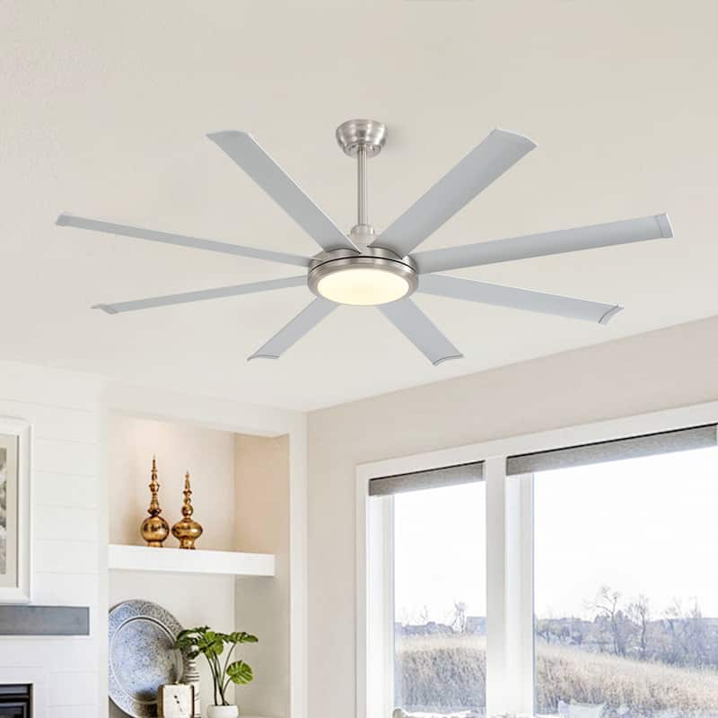 MLiAN 120 In. 8 Aluminium Blades Indoor Ceiling Fan with LED Light - 120"