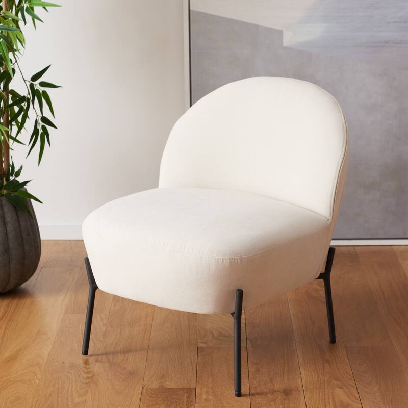 SAFAVIEH Geena Petite Velvet Slipper Chair - 21 In. W x 26 In. D x 26 In. H - 21Wx26Dx26H