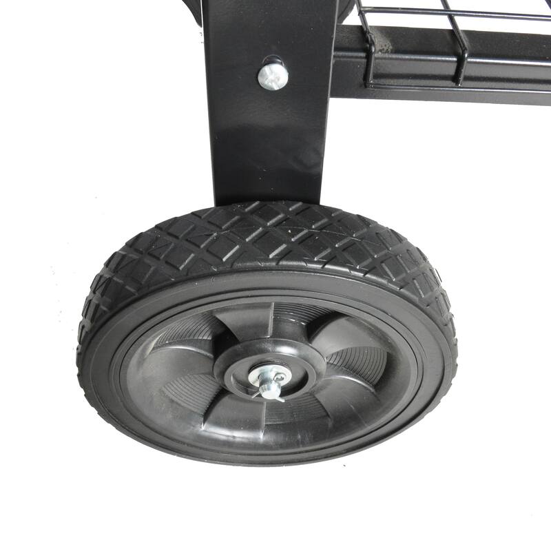 Metal Elevated Planter with Switchable Drainage Wheels and Storage Shelf for Patio or Balcony - 36.2”L x 16.7”W x 31.9”H