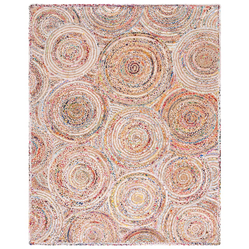 SAFAVIEH Handmade Cape Cod Eulogia Coastal Jute Rug - 9' x 12' - Beige/Multi