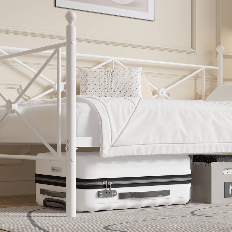 VECELO Twin Daybed with Headboard Sofa Bed Platform Mattress Foundation for Living Room Guest Room Easy Assembly