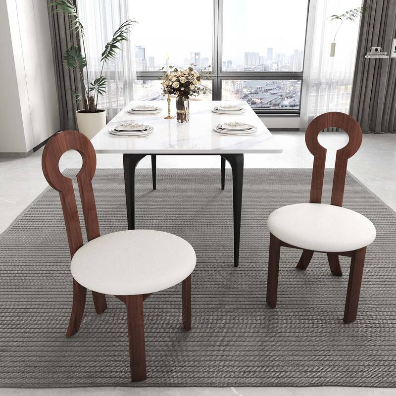 Vintage Rubber Solid Wood Dining Chair(Set Of 2)