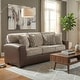 preview thumbnail 5 of 18, Roundhill Furniture Marvella 3-Piece Living Room Set, Chocolate Faux Leather and Curly Shearling Upholstery
