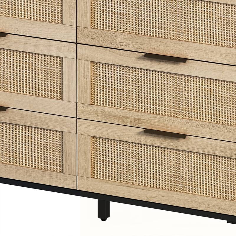 6-Drawers Rattan Storage Cabinet
