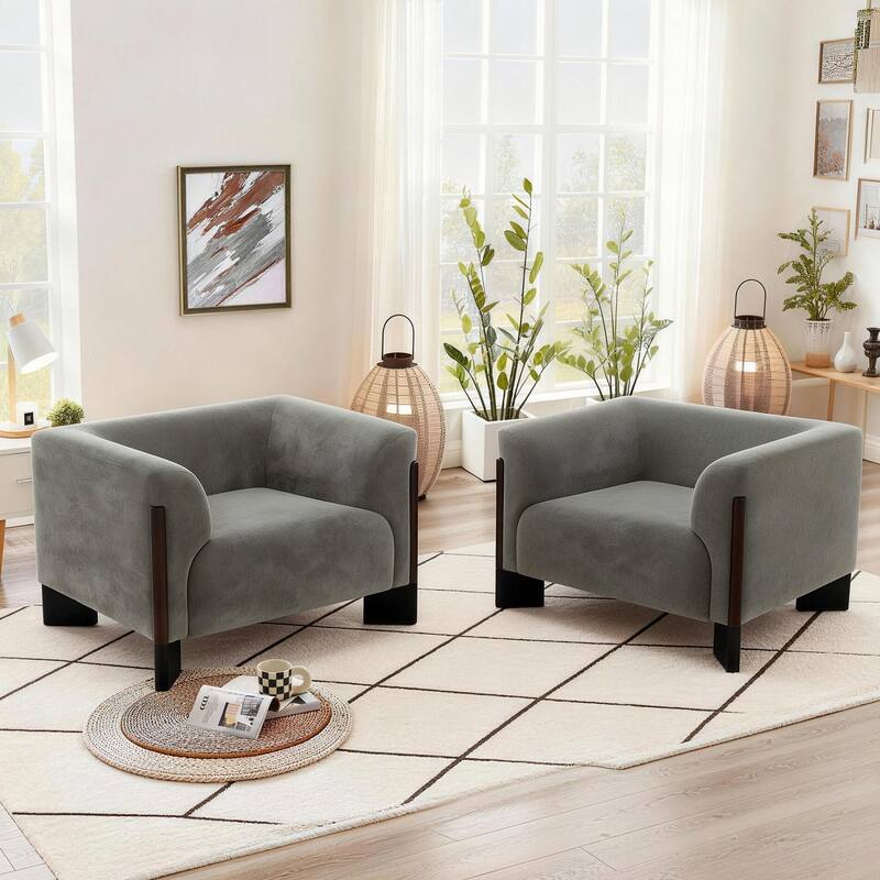 2 set Modern Upholstered Arm Club Chair