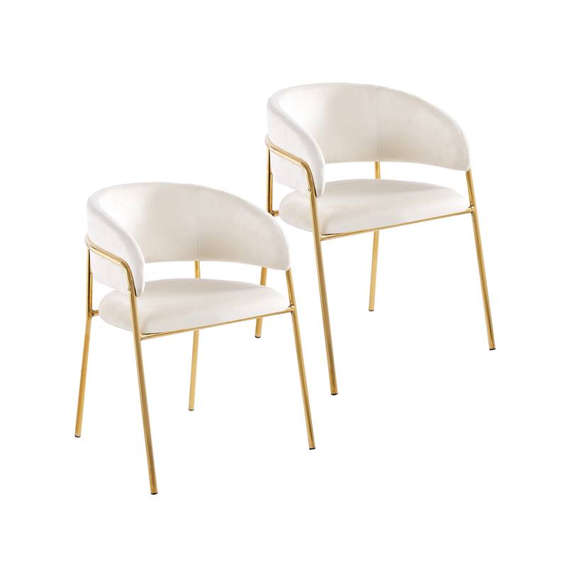 Porthos Home Cardi Dining Chairs Set of 2, Velvet Upholstery, Gold Legs