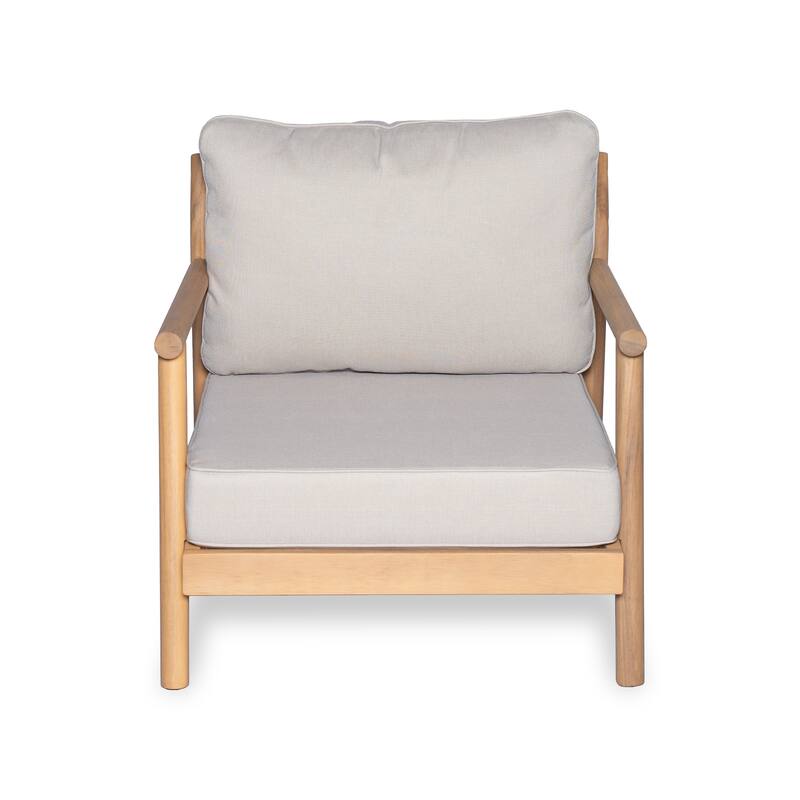 Christopher Knight Home - Mason Outdoor Acacia Club Chair and Coffee Table Set with Water-Resistant Cushions