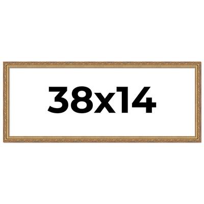 38x14 Frame Red Solid Wood Picture Frame Width 1.75 Inches | Interior Frame Depth 1 13/16 Inches