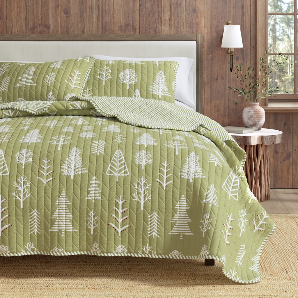 Linery & Co. Winter Forest Microfiber Quilt Set with Shams