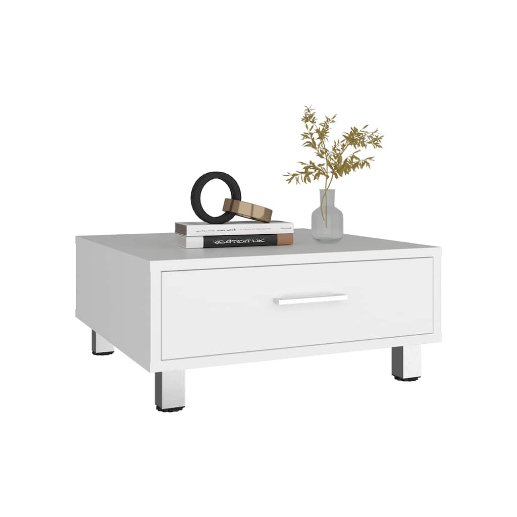 Modern Coffee Table and Center Table with Single Storage Drawer and 4 Stable Legs, Practical Living Room