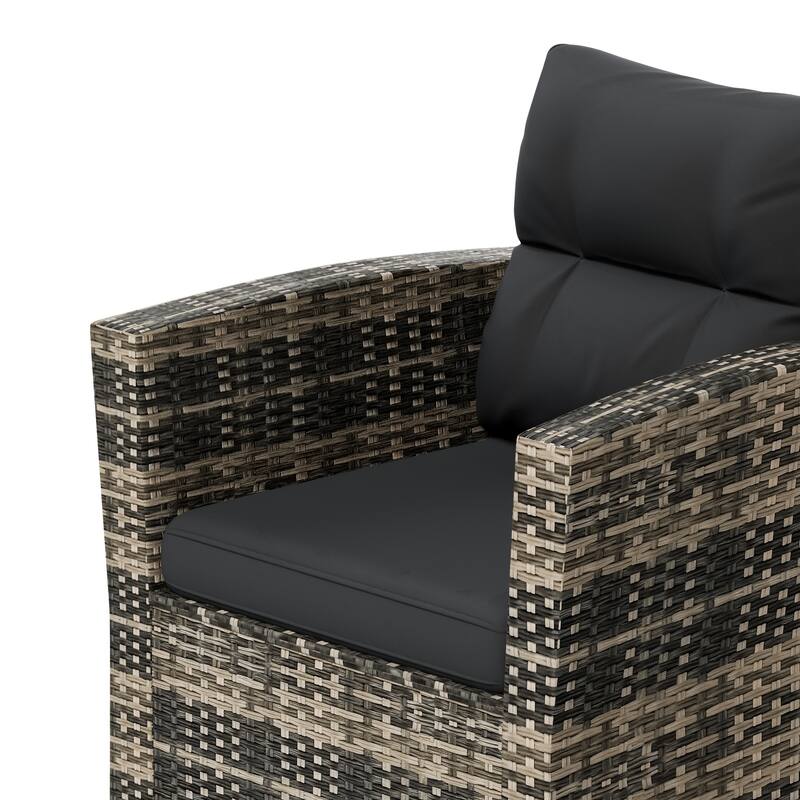 Cruz 4-Piece Outdoor Wicker Cushioned Patio Set and Storage Table