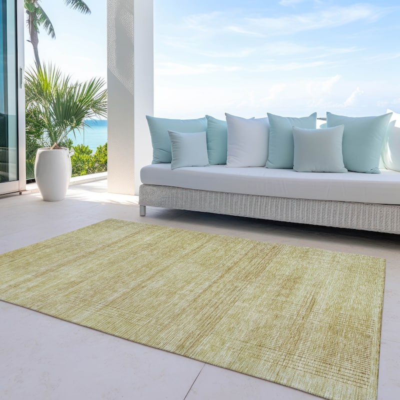 Machine Washable Indoor/ Outdoor Chantille Contemporary Imprints Rug - Gold - 9' x 12'