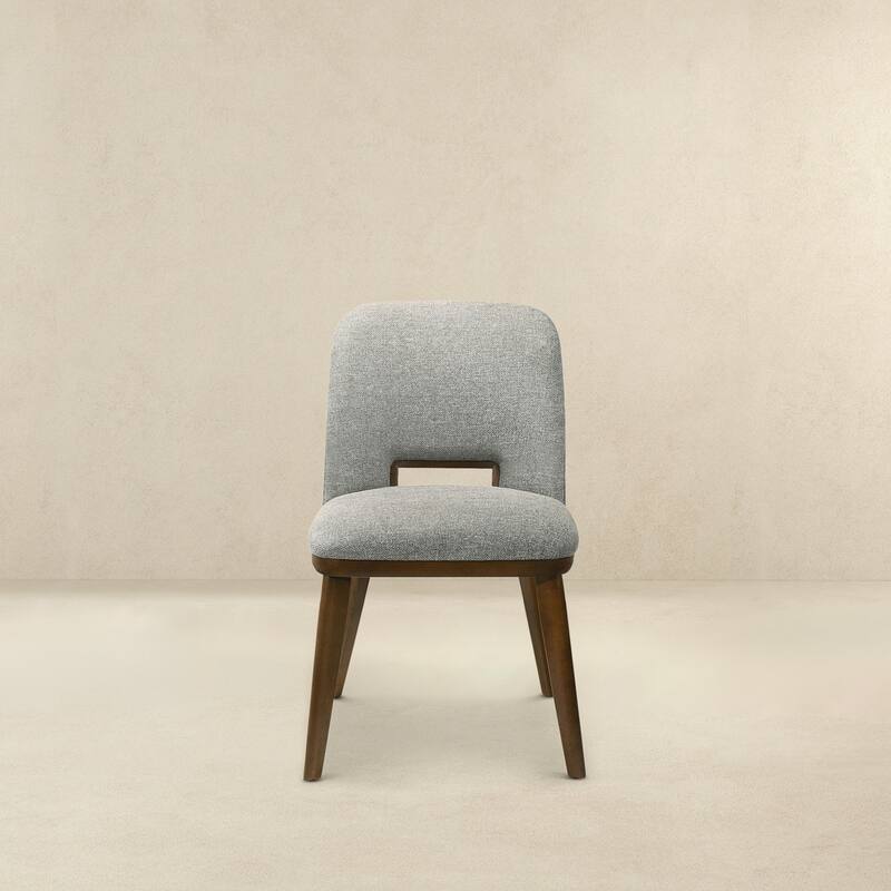 GDFStudio - Blake Modern Mid-Century Dining Chair with Fabric Upholstery & Solid Wood Base, Set of 2 - 24.8"W