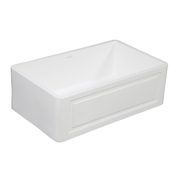 Kingston Brass GKFA331810LD Arcticstone 33" Farmhouse Single Basin Stone Composite Kitchen Sink - Matte White