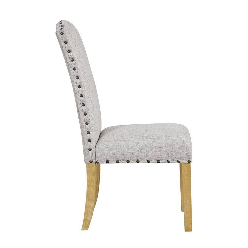 HomePop Nailhead Trim Curved Top Parson Dining Chair - Set of 2