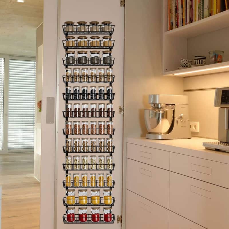Adjustable Wall Mount Spice Rack Organizer - 4.33"D x 15.75"W x 63"H
