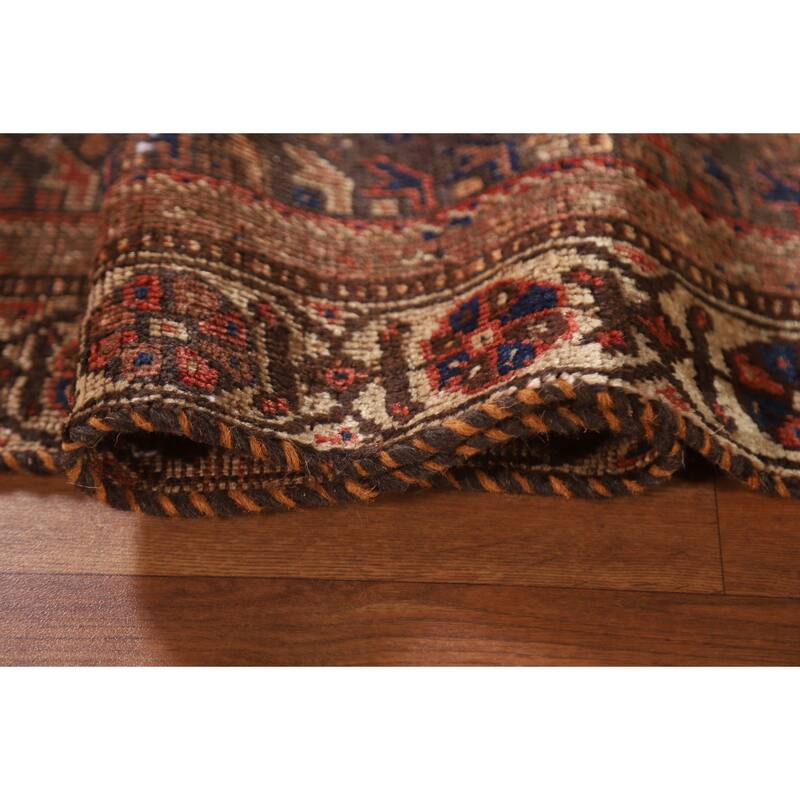 Vegetable Dye Tribal Qashqai Persian Rug Hand-knotted Wool Carpet - 5'2"x 8'5"