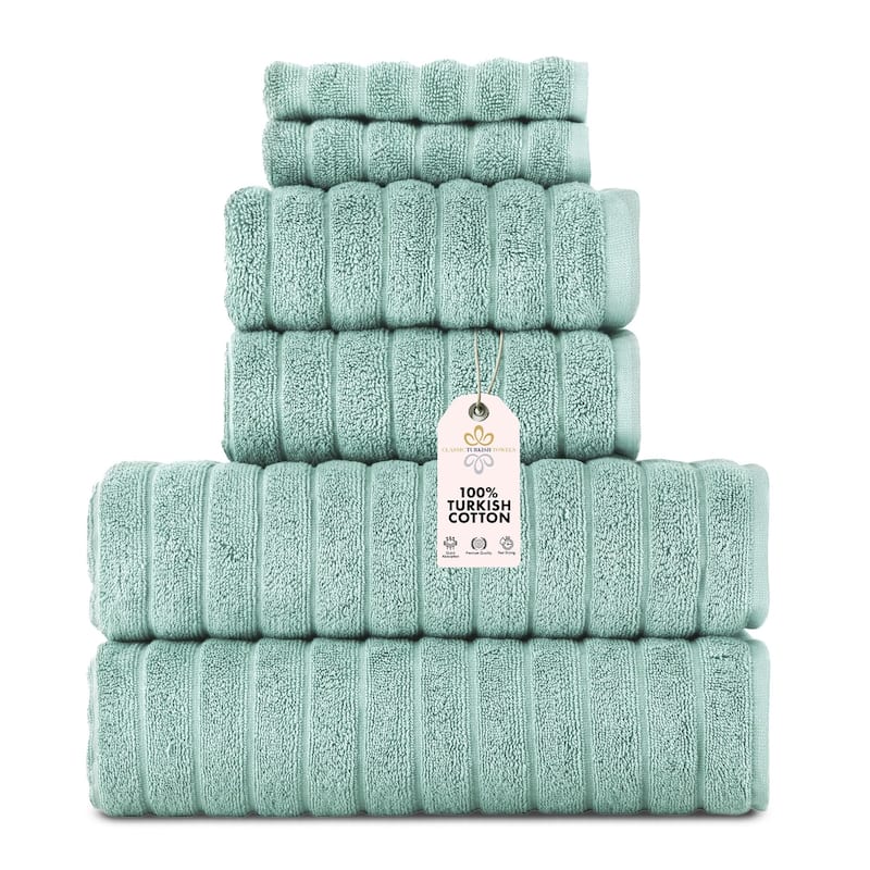 Brampton 6 Piece Luxury Turkish Cotton Towel Set - Sea Foam