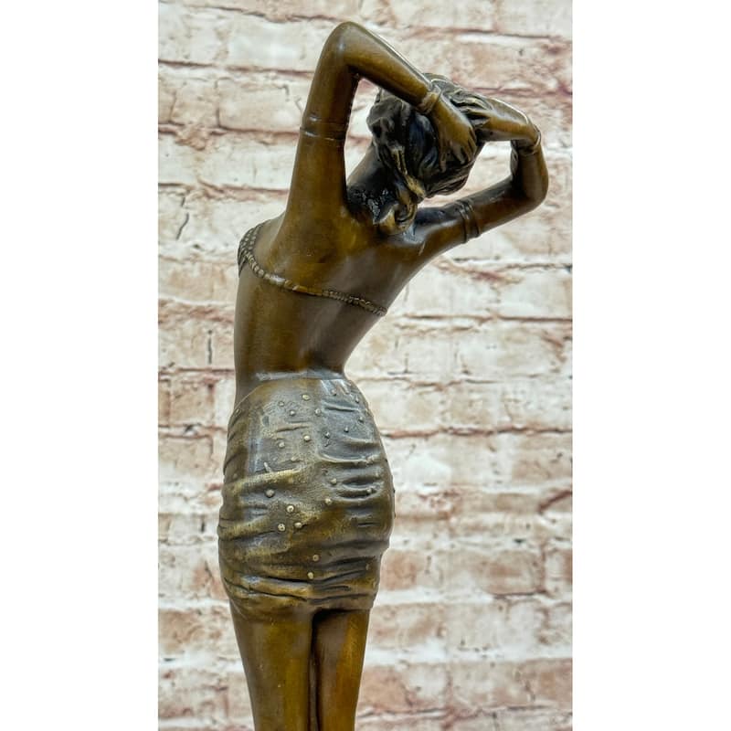 Middle Eastern Belly Dancer Girl Art Deco Bronze Sculpture Statue Figure Decor