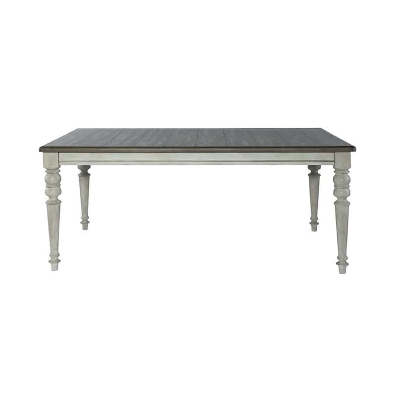 Cottage Lane Antique White with Weathered Gray Rectangular Leg Table