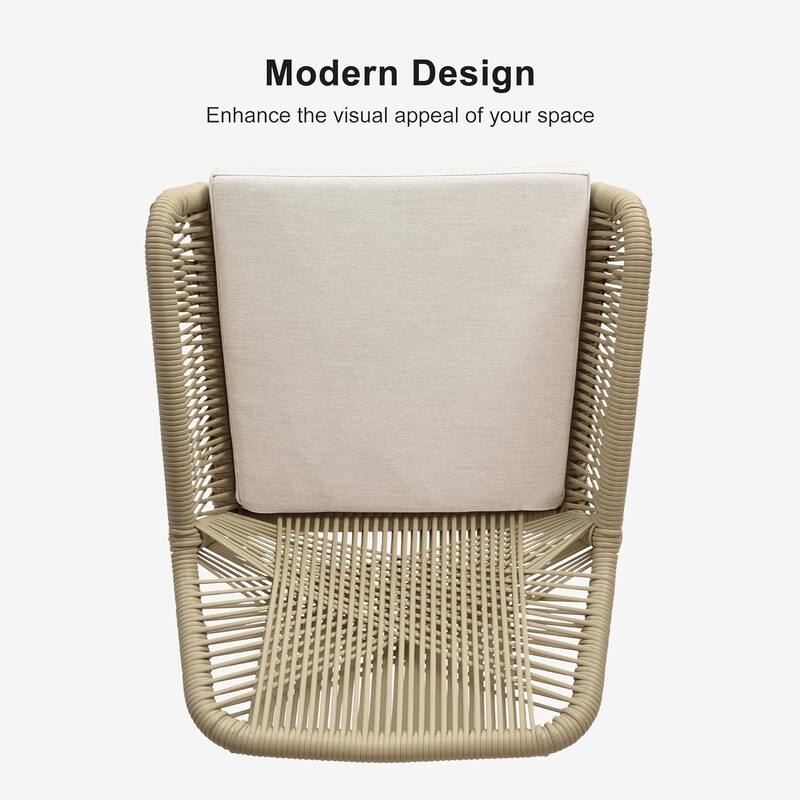 PURPLE LEAF Outdoor Counter Height Bar Stools Set of 4 Patio Aluminum Barstools with Back and Cushions