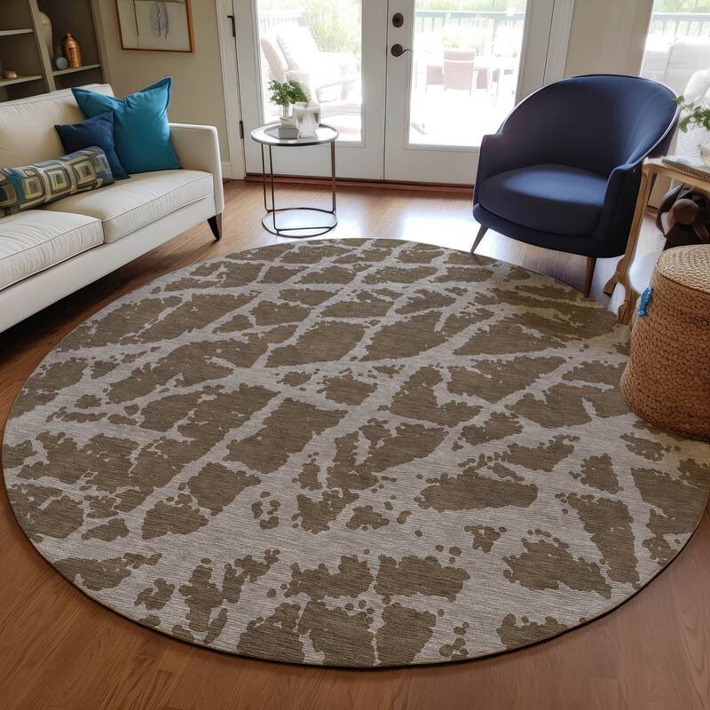 Varo Unique Abstract Weather Resistant Blended Style Outdoor Rug