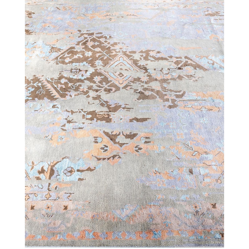 Ikat One-of-a-Kind Hand-Knotted Area Rug - Gray, 8' 1" x 10' 2" - 8' 1" x 10' 2"