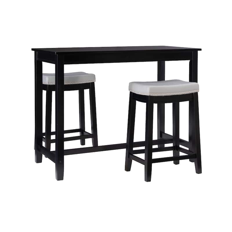 3-Piece Counter Table and Stools - 47.25" - Black and Gray