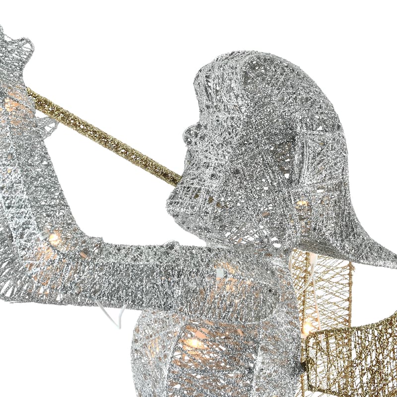 National Tree Company 4 ft. Prelit Christmas Angel Decoration - Silver - 4 ft