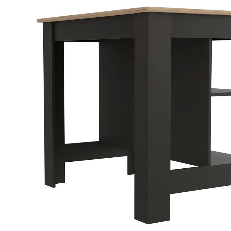 Brooklyn Kitchen Island, Three Concealed Shelves